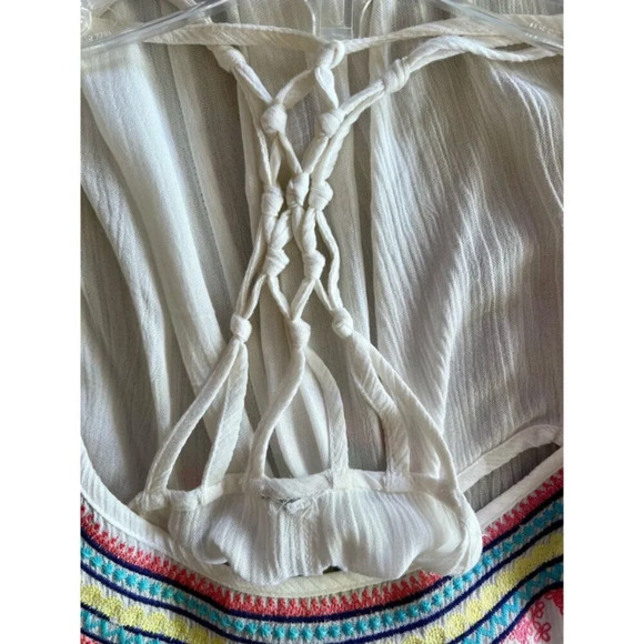 Cream crinkle type Aztec Patterned Halter Style Tank/Top/Spaghetti strap Top - Picture 8 of 12